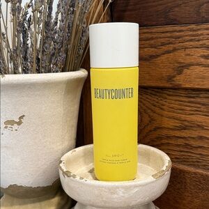 beautycounter Yellow Toner Bottle with White Cap